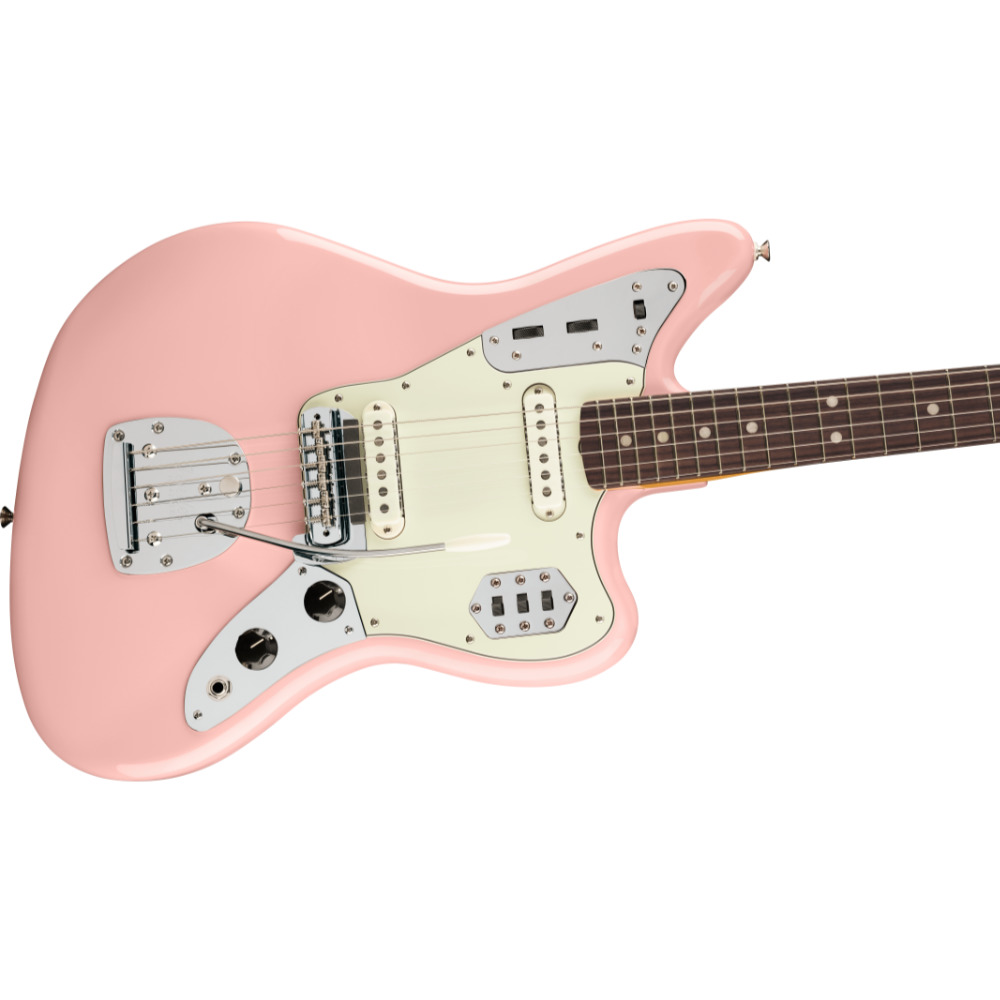 Fender フェンダー Vintera III Mid ’60s Jaguar RW Shell Pink エレキギター ジャガー ボディ斜めアングル画像