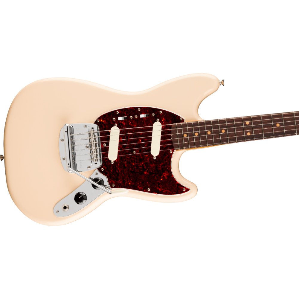 Fender フェンダー Vintera III Mid ’60s Mustang RW Olympic White エレキギター ムスタング ボディ斜めアングル画像