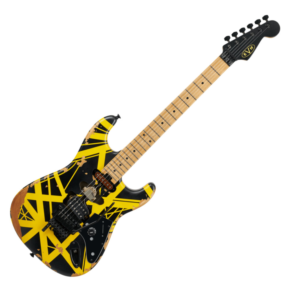 EVH イーブイエイチ Limited Edition Striped Series Frankenstein Frankie Black with Yellow Stripes Aged エレキギター