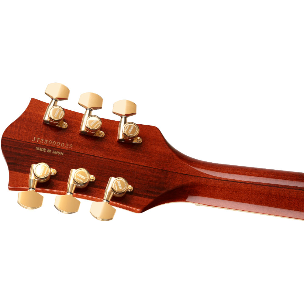 GRETSCH グレッチ Broadkaster LX Figured Center Block with String-Thru Bigsby and Gold Hardware Bourbon Stain エレキギター ヘッドバック画像