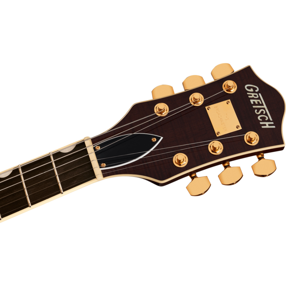 GRETSCH グレッチ Broadkaster Jr. LX Figured Center Block with String-Thru Bigsby and Gold Hardware Ebony Fingerboard Caramel エレキギター ヘッド