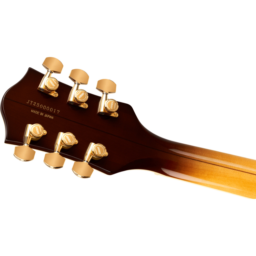 GRETSCH グレッチ Broadkaster Jr. LX Figured Center Block with String-Thru Bigsby and Gold Hardware Ebony Fingerboard Caramel エレキギター ヘッド裏