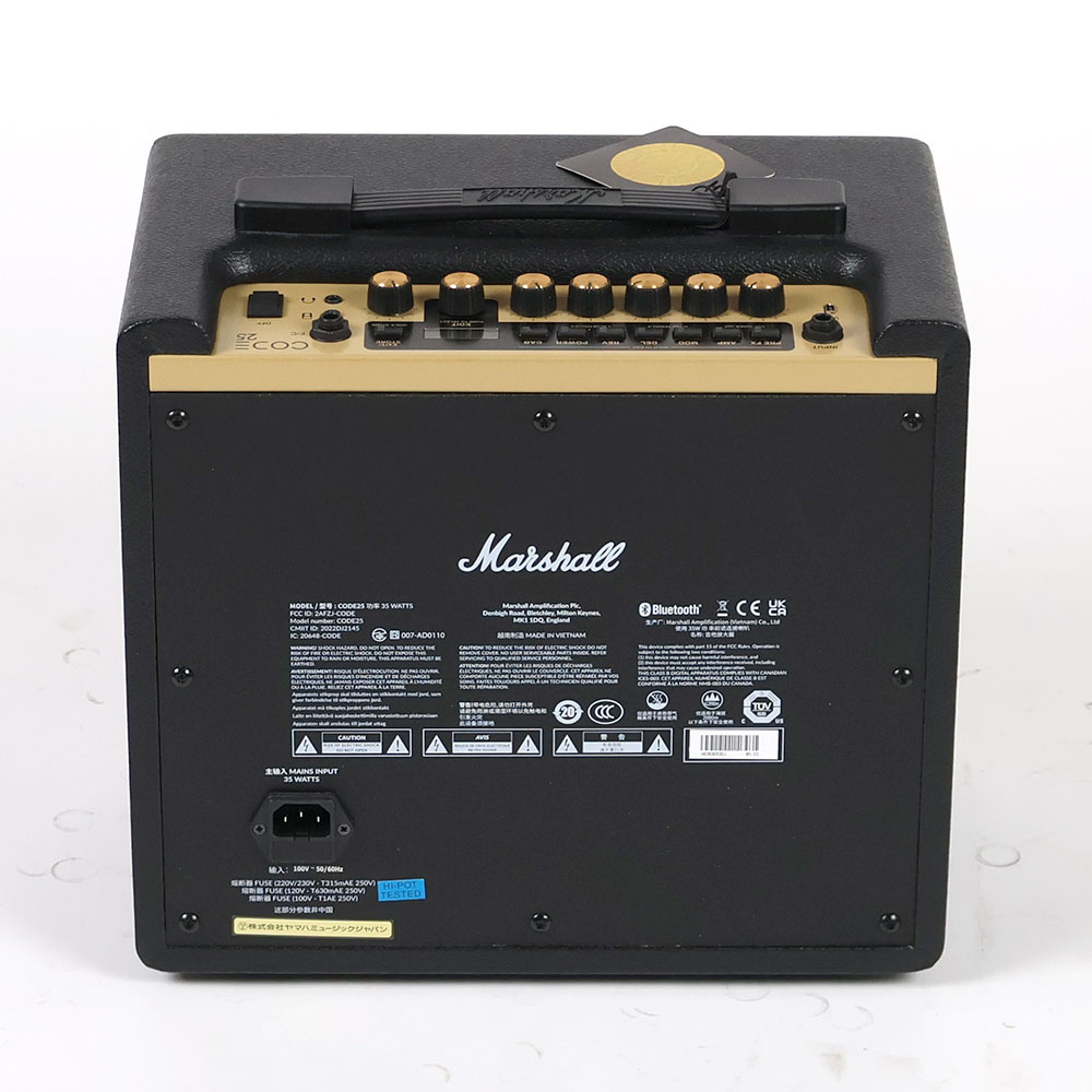 【中古】 マーシャル MARSHALL CODE25 フルモデリング 小型ギターアンプ コンボ 背面
