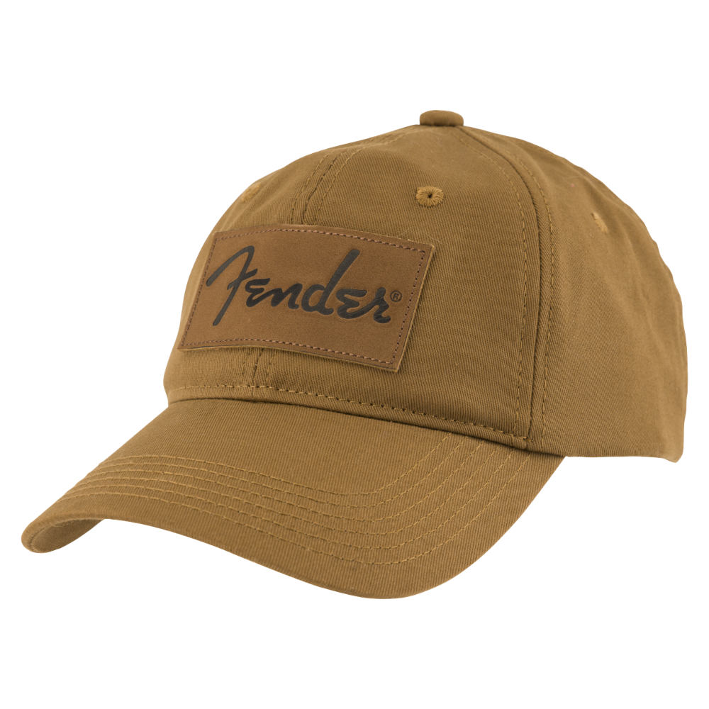 Fender フェンダー Vintage Leather Badge Hat キャップ 本体画像 斜め 
