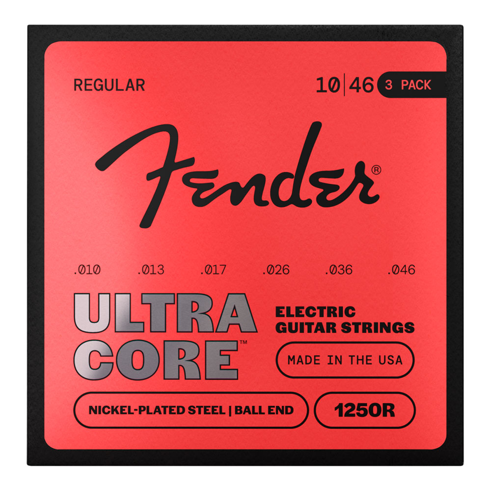 Fender フェンダー 1250R-3 Pack UltraCore 1250 Electric Guitar Strings 10-46 エレキギター弦 3セットパック