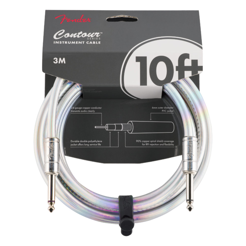Fender フェンダー Contour Instrument Cable Iridescent 10ft（約3m） ギターケーブル シールドケーブル