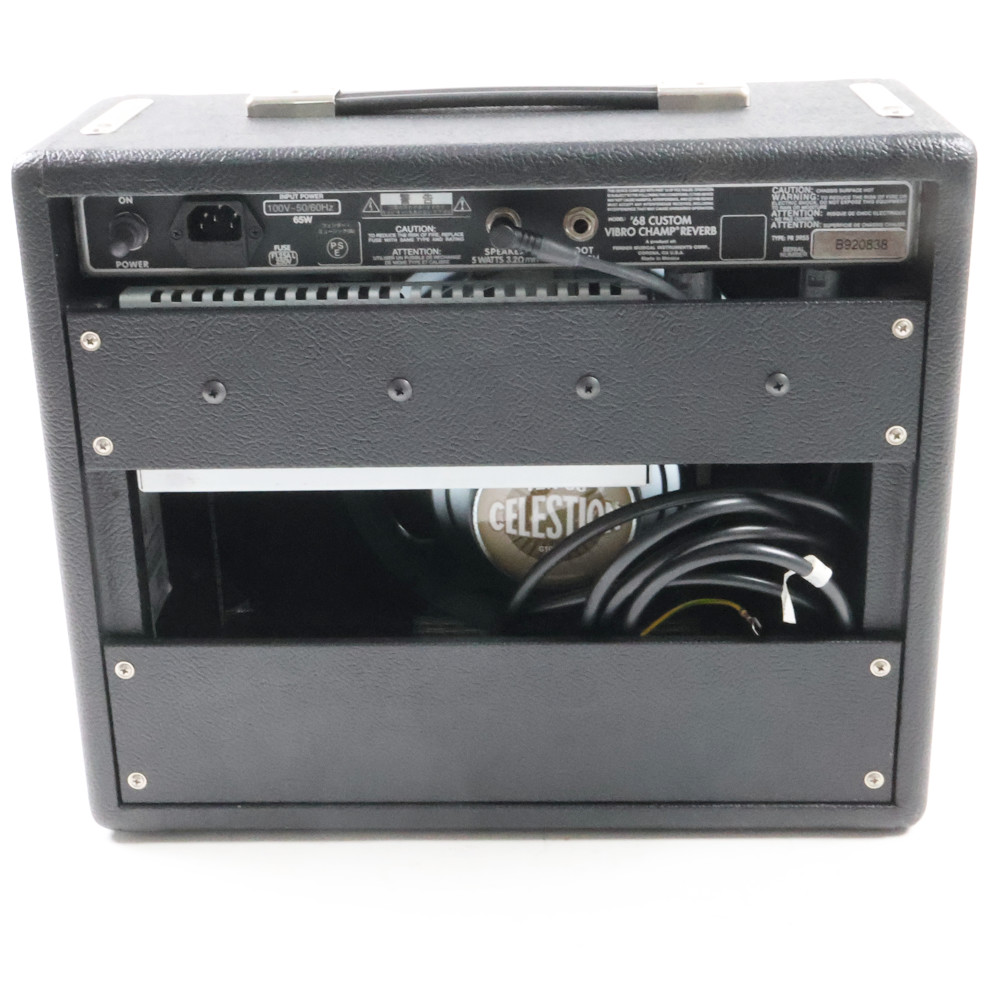 【中古】 Fender 68 Custom Vibro Champ Reverb 100V JPN 小型ギターアンプ コンボ 真空管アンプ 背面