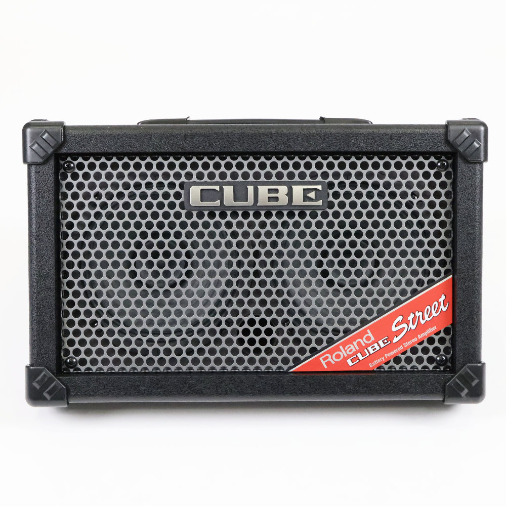 【中古】 ギターアンプ ローランド ROLAND CUBE Street BK 乾電池駆動パフォーマンス用ステレオアンプ ギターアンプ 正面