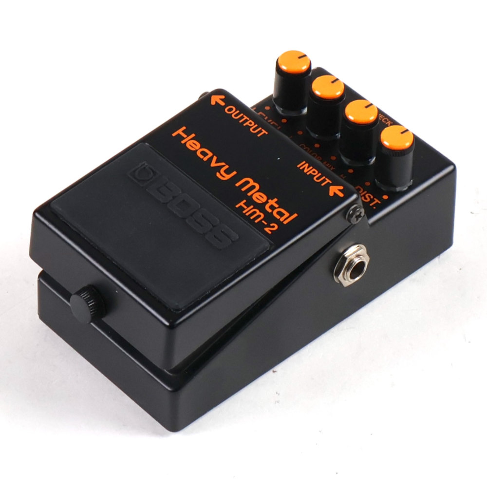 【中古】 ヘビーメタル エフェクター BOSS HM-2 Heavy Metal Made in Japan ディストーション ギターエフェクター 斜めアングル画像