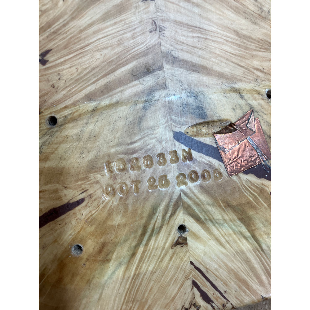 【中古】Fodera フォデラ Imperial Elite 5st Buckeye burl Top 2005年製 5弦エレキベース 刻印