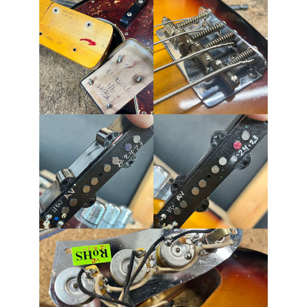 【中古】 エレキベース Fender Custom Shop Haruomi Hosono 66 Jazz Bass Journeyman Relic 3Color Sunburst 2023年製 細野晴臣氏シグネイチャーモデル フェンダー ジャズベース ジャーニーマンレリック 内部