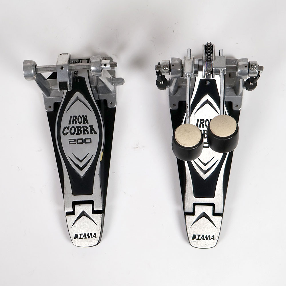 【中古】 ドラムツインペダル タマ TAMA HP200PTW Iron Cobra 200 Twin Pedal Power Glide アイアンコブラ 正面
