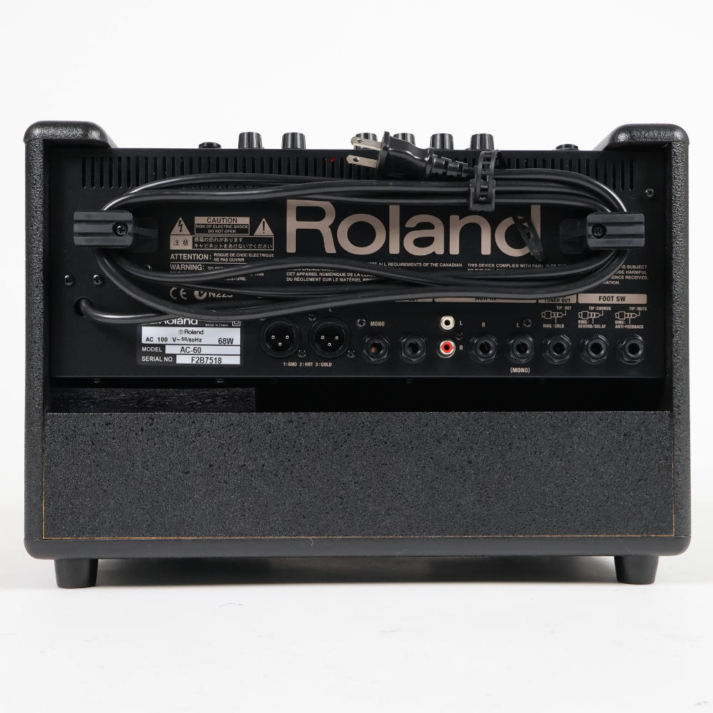 【中古】 アコギアンプ ローランド ROLAND AC-60 アコースティックギター用アンプ アコギアンプ 本体画像 裏 