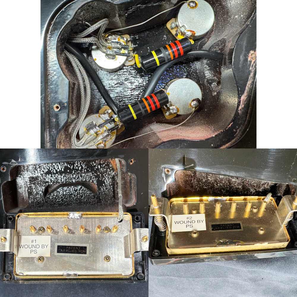 【中古】 エレキギター Gibson Custom Shop 1957 Les paul Custom Ebony Historic Collection 2005年製 ギブソン カスタムショップ レスポールカスタム バーストバッカーピックアップ搭載 内部 