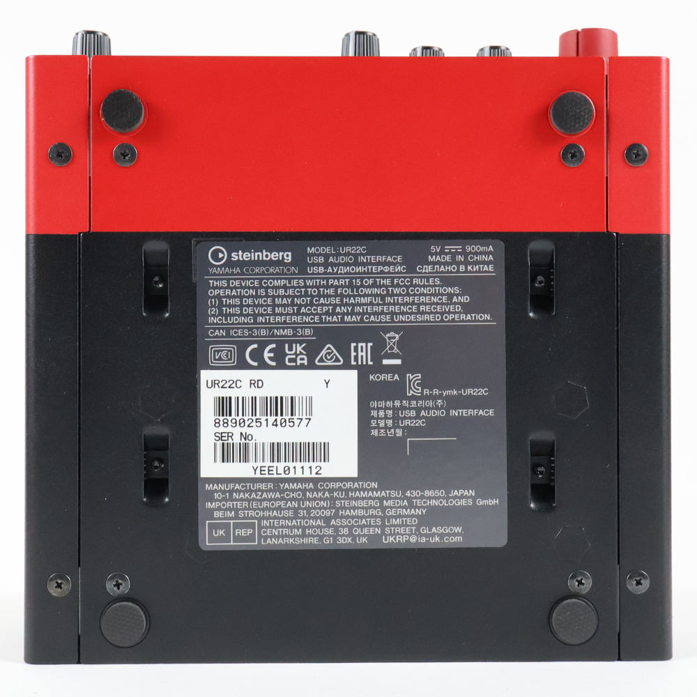 【中古】 オーディオインターフェイス Steinberg UR22C スタインバーグ USBオーディオインターフェース 本体画像 裏