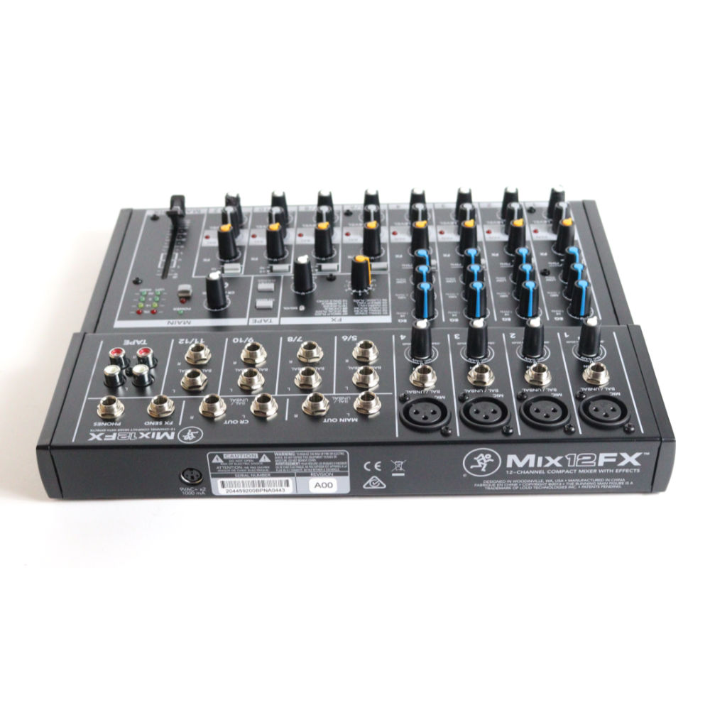 【中古】 MACKIE MIX12FX 12チャンネル エフェクト内蔵 コンパクト ミキサー リア画像