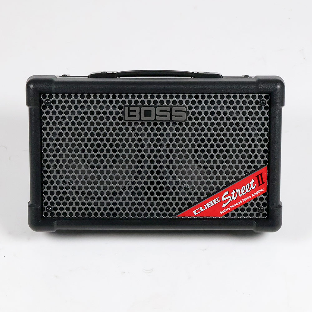 【中古】 BOSS CUBE STREET II Black 乾電池駆動パフォーマンス用ステレオアンプ 小型ギターアンプ コンボ 正面