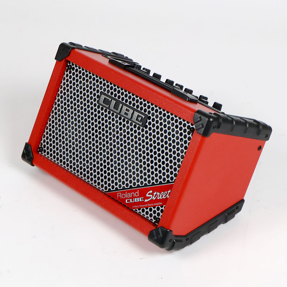 【中古】 ギターアンプ ローランド ROLAND CUBE Street RED 乾電池駆動パフォーマンス用ステレオアンプ ギターアンプ 側面