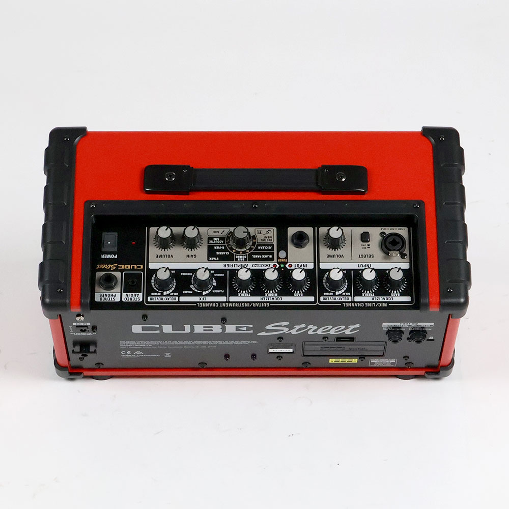 【中古】 ギターアンプ ローランド ROLAND CUBE Street RED 乾電池駆動パフォーマンス用ステレオアンプ ギターアンプ 上面