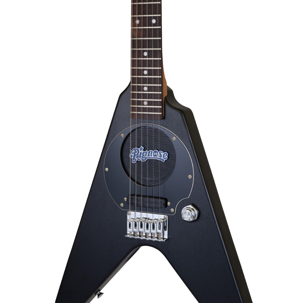 PIGNOSE ピグノーズ PGG-200V STBK Stained Black w/Bag ヘッドホン付き アンプ内蔵エレキギター ボディ画像