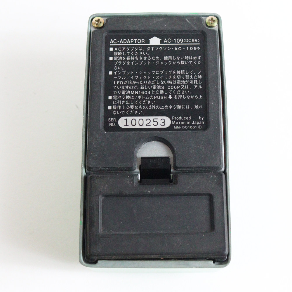 【中古】 Maxon マクソン OD-808 OVERDRIVE Large Case RC4558P MALAYSIA オーバードライブ ギターエフェクター 裏面