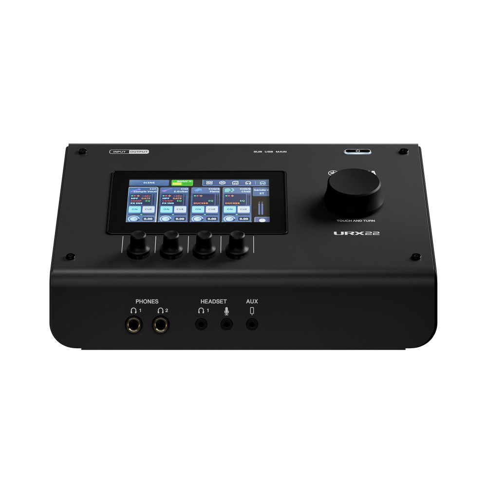 YAMAHA ヤマハ URX22 B URX Series Audio Interface 4in/2out USB-C オーディオインターフェース ブラック フロント斜め画像