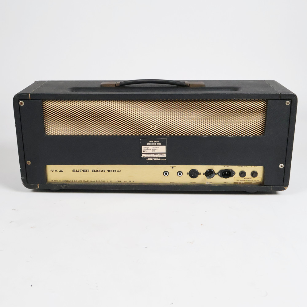 【中古】Marshall マーシャル 1992 JMP Super BASS MKII 100W 1975年製 真空管アンプ ギターアンプ ヘッド 背面