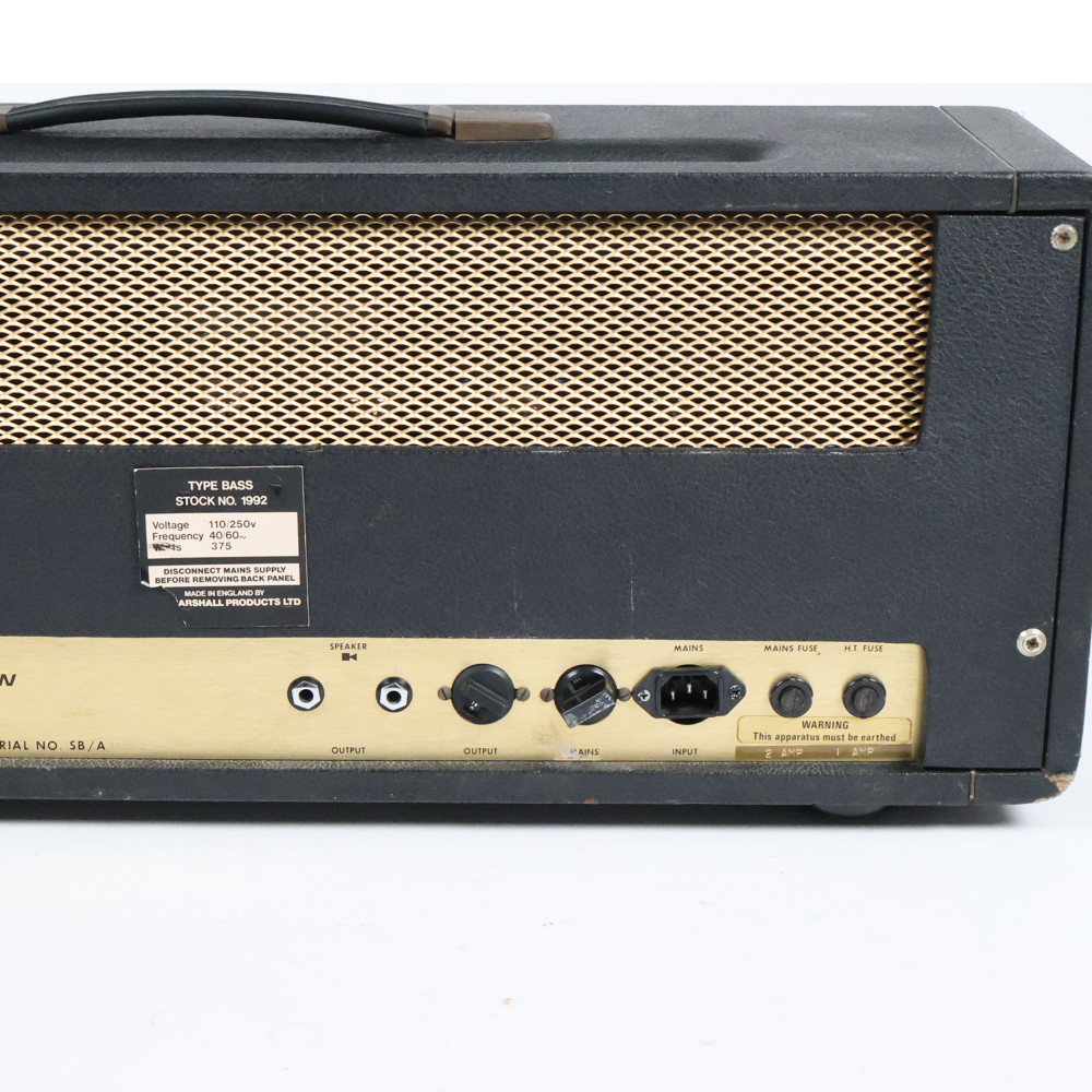 【中古】Marshall マーシャル 1992 JMP Super BASS MKII 100W 1975年製 真空管アンプ ギターアンプ ヘッド 背面