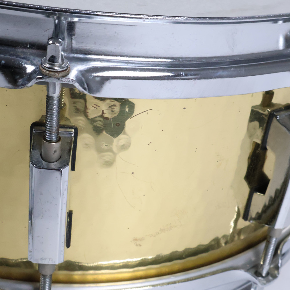 【中古】 スネアドラム パール Pearl BH-5214 Hammered Brass Shell 14x5.5 Made in Japan 傷