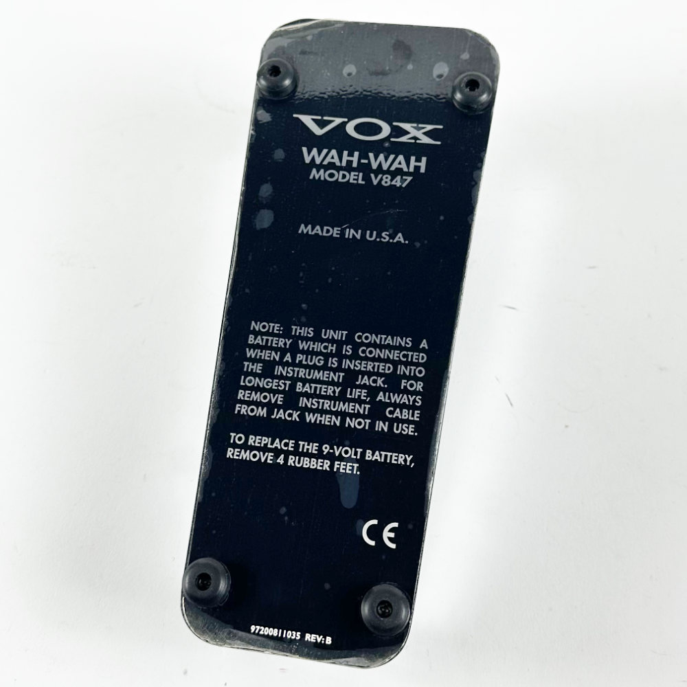 【中古】 ワウペダル VOX V847 Made in USA ギターエフェクター 本体画像 裏 