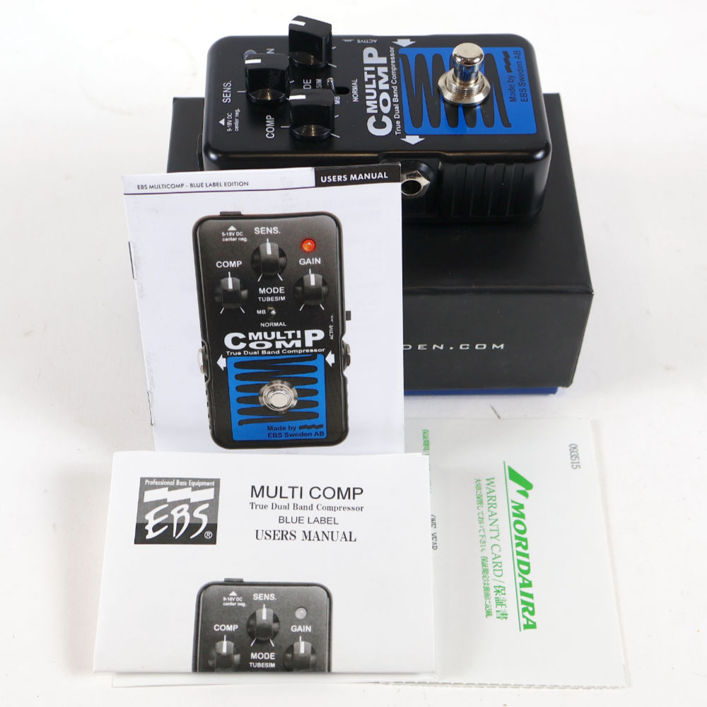 【中古】 ベース用エフェクター コンプレッサー EBS MULTICOMP BLUE LABEL マルチコンプ ブルーラベル 付属品