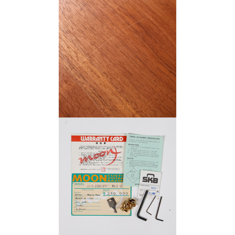 【中古】 エレキベース MOON JJ-5-230B WN/E GO Walnut Natural オイルフィニッシュ Bartolini XTCTプリアンプ搭載 ムーン 傷など