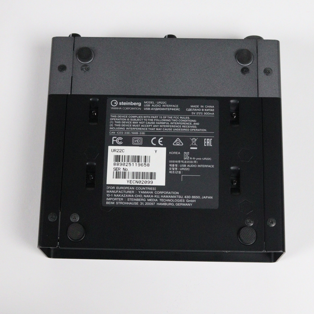 【中古】 オーディオインターフェイス Steinberg UR22C スタインバーグ USBオーディオインターフェース 裏面