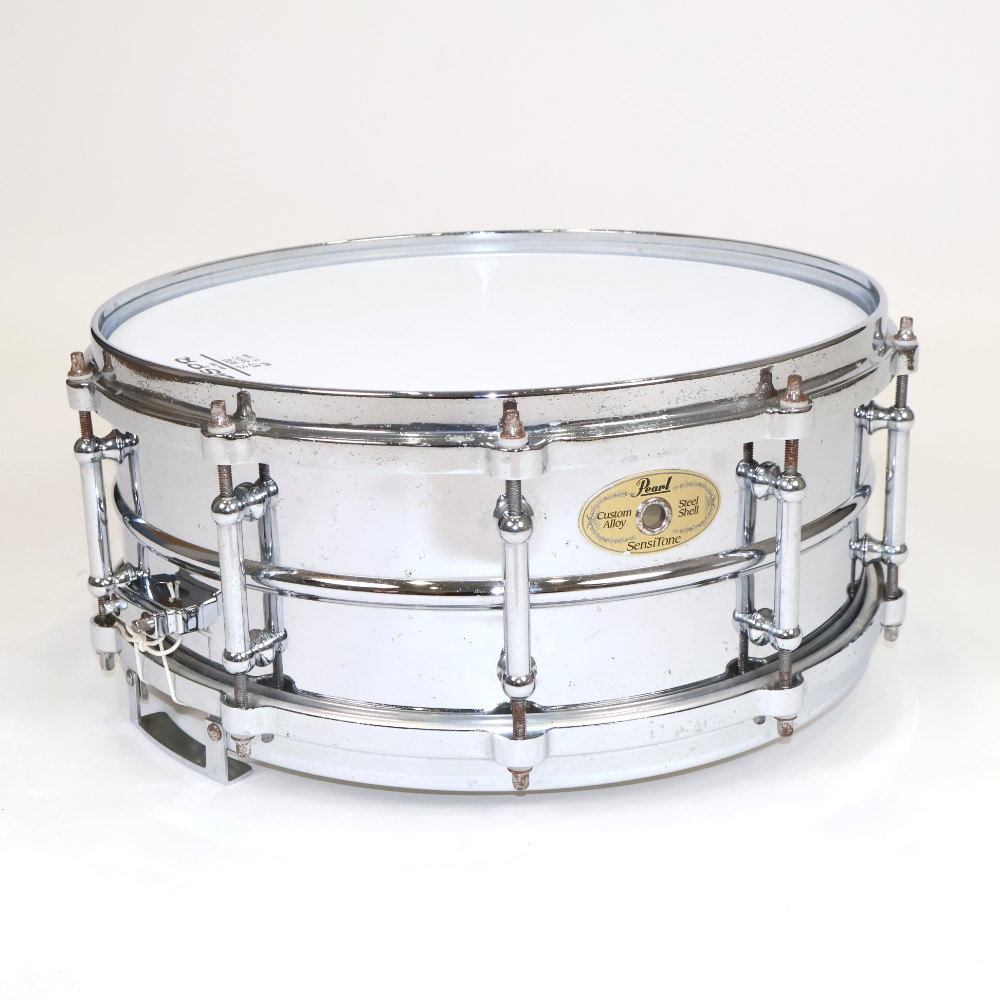 【中古】 スネアドラム パール Pearl SensiTone Steel Custom Alloy 14x5.5 スチールシェル