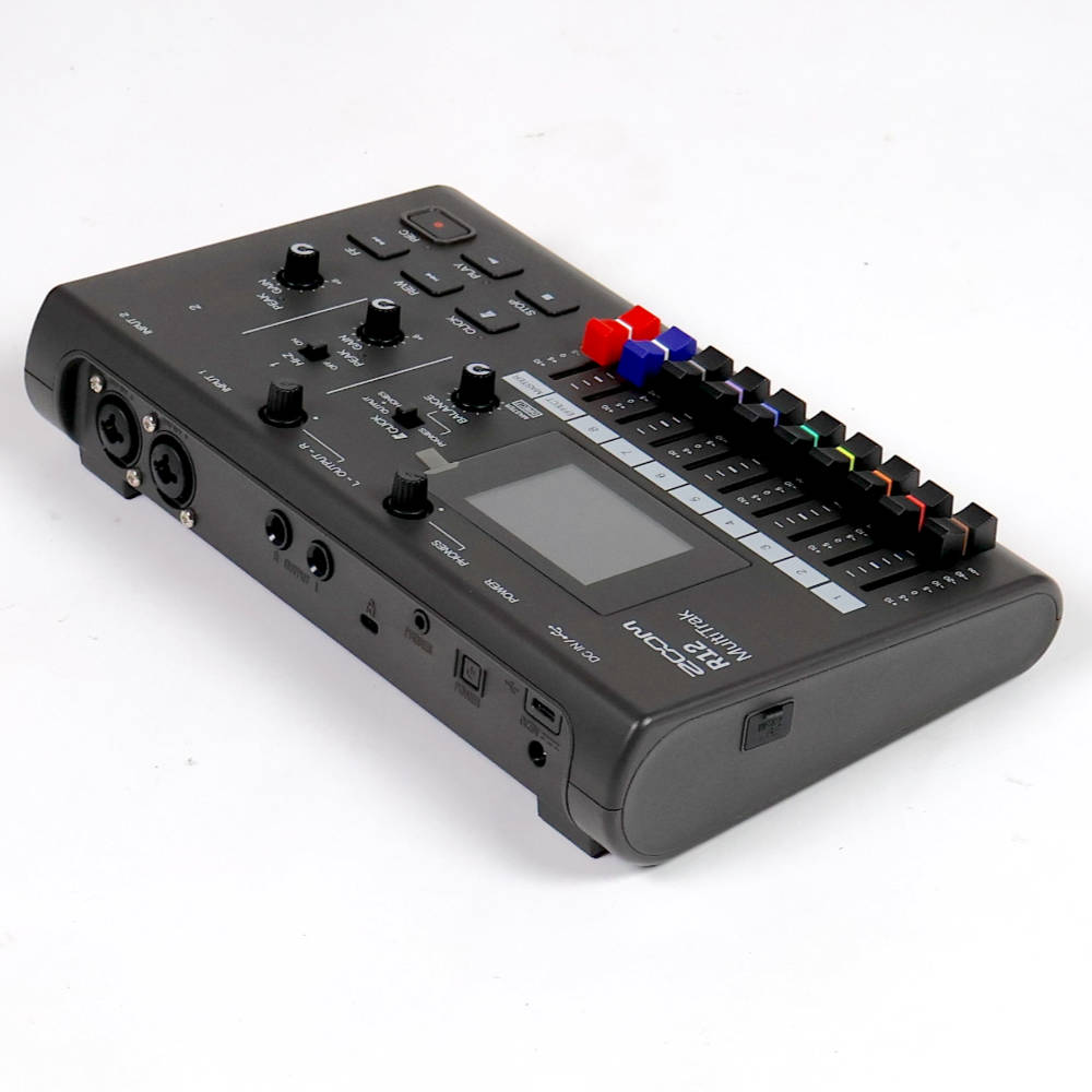 【中古】 ZOOM R12 マルチトラックレコーダー タッチ操作対応 8トラック仕様 左サイド