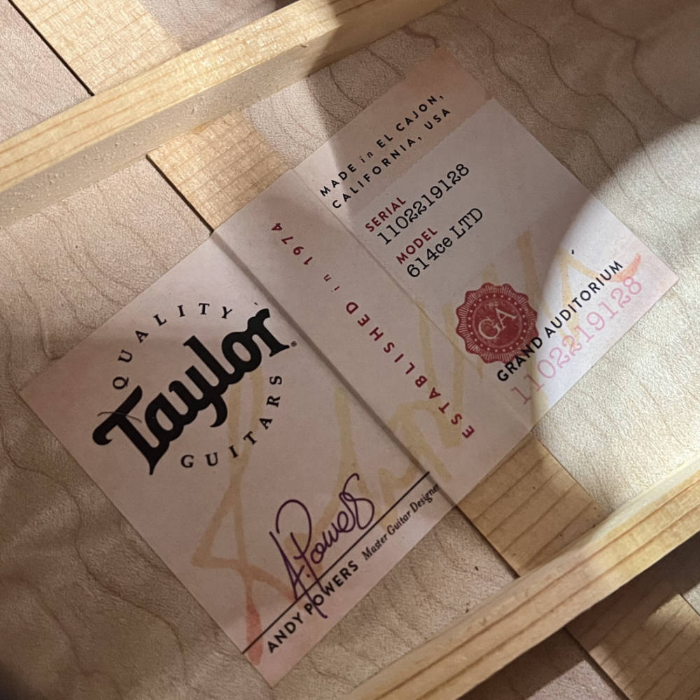 【中古】 アコースティックギター Taylor 614CE V-Class Quilt Maple Back & Side Limited Edition 2019年製 テイラー エレアコ キルトメイプル材採用 ラベル