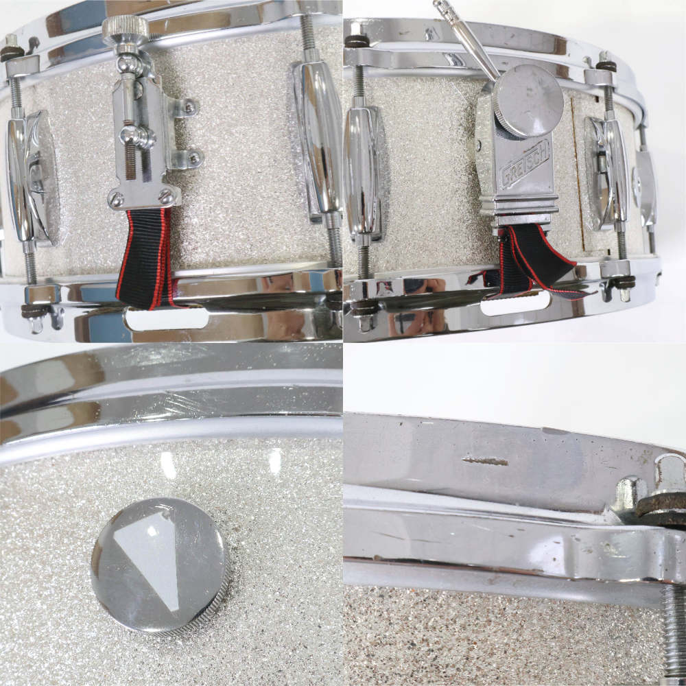 【中古】 スネアドラム グレッチ GRETSCH #4157 NAME BAND 14x5.5 ROUND BADGE 1960s ビンテージスネア 詳細画像