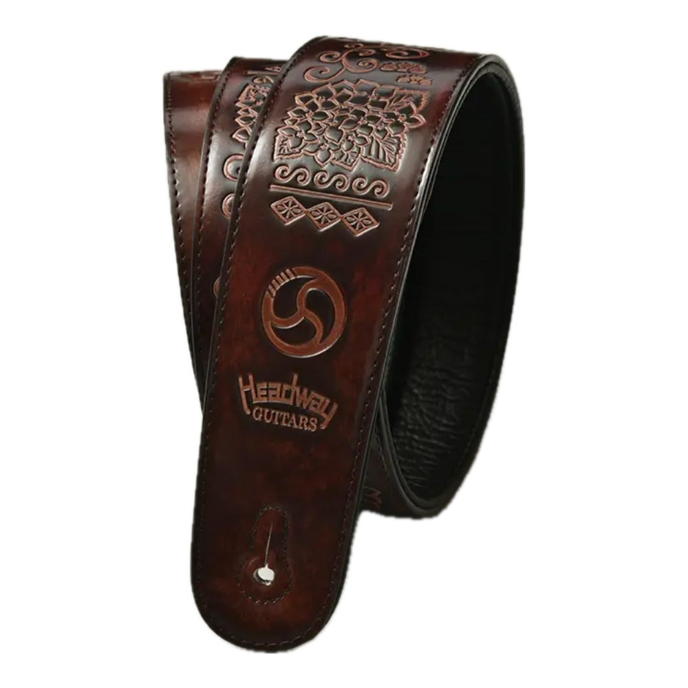 HEADWAY ヘッドウェイ HSP-OSAMURAISAN 栗梅 Dark Brown おさむらいさんシグネチャーモデル ギターストラップ