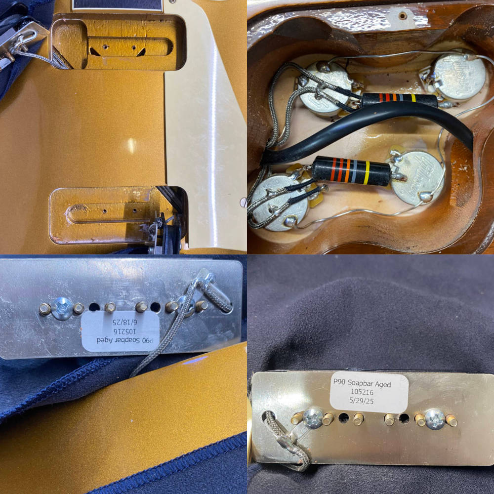 【中古】エレキギター Gibson Custom Shop Historic Collection 1954 Les Paul Reissue R4 Gold Top 2025年製 3.82kg ギブソン レスポール ゴールドトップ 内部、ピックアップ、ポト