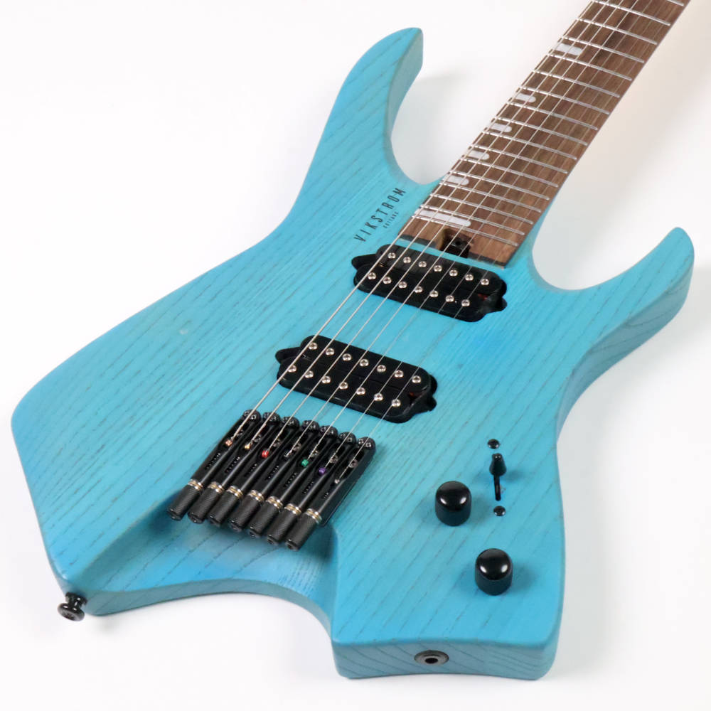 【訳あり】 VIKSTROM GUITARS VSMH-270 SBL アウトレット ヘッドレス ファンフレット 7弦ギター トップ