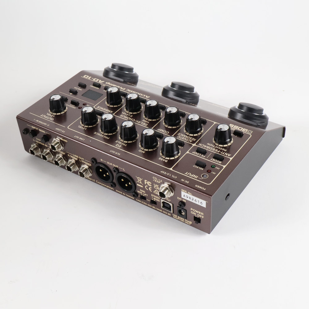 【中古】 アコースティックギタープリアンプ BOSS AD-10 Acoustic Preamp アコギ用プリアンプ 側面