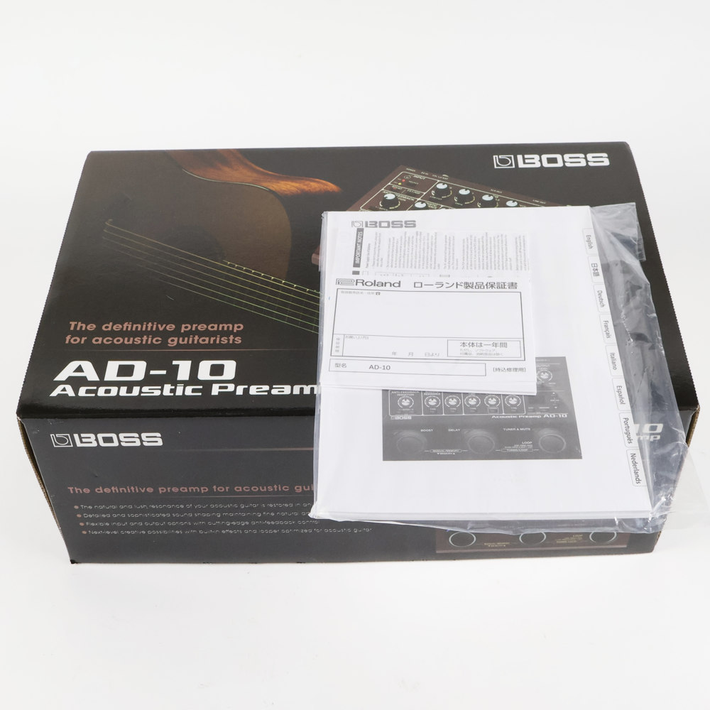 【中古】 アコースティックギタープリアンプ BOSS AD-10 Acoustic Preamp アコギ用プリアンプ 付属品