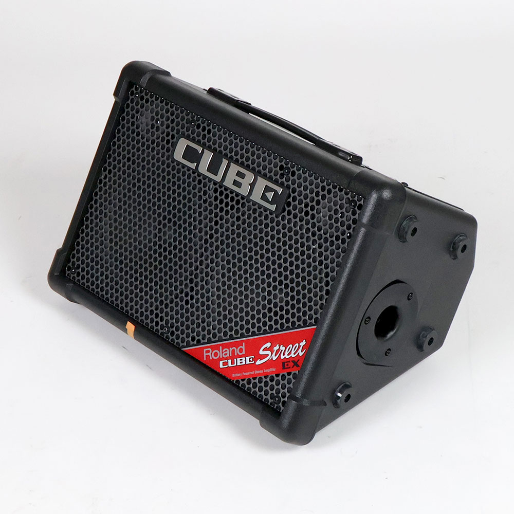 【中古】 ギターアンプ ローランド ROLAND CUBE Street EX BK ステレオ ポータブルアンプ マイクスピーカー 全体
