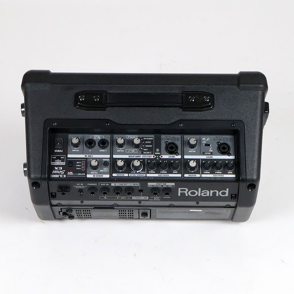 【中古】 ギターアンプ ローランド ROLAND CUBE Street EX BK ステレオ ポータブルアンプ マイクスピーカー コントロールパネル