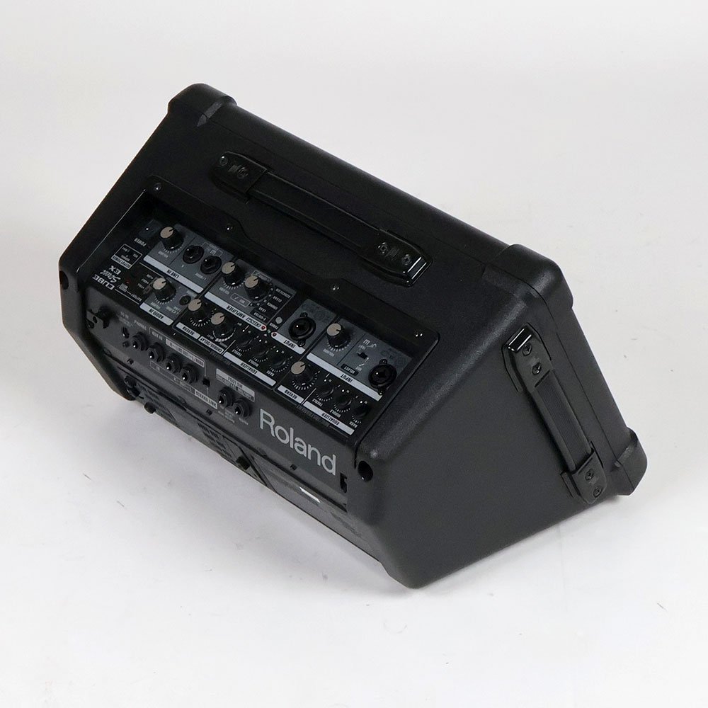 【中古】 ギターアンプ ローランド ROLAND CUBE Street EX BK ステレオ ポータブルアンプ マイクスピーカー 全体