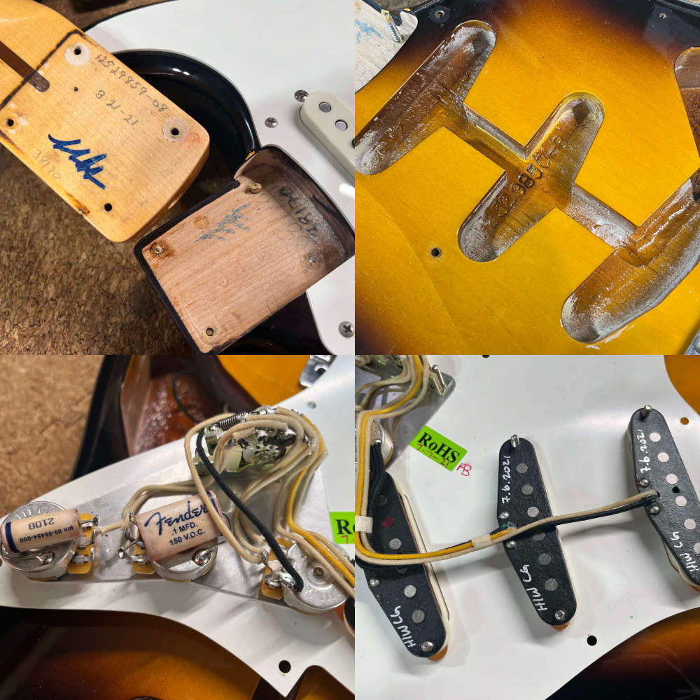 【中古】 エレキギター Fender Custom Shop W20 LTD 57 Stratocaster NOS 2TSB 2021年製 Hand Wiredピックアップ搭載 フェンダーカスタムショップ 1957 ストラトキャスター 内部