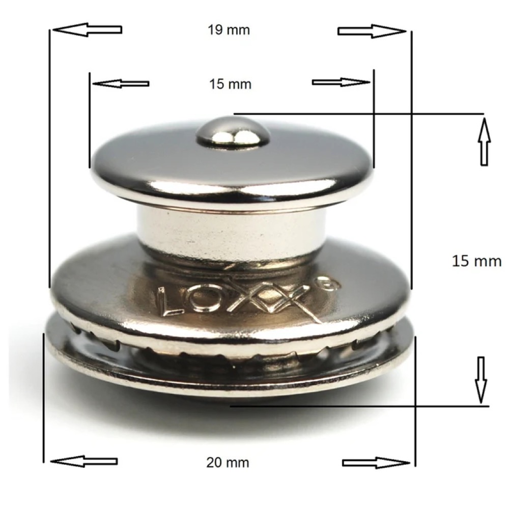 LOXX LOXX Music Box Adapter“F” Black ギターストラップ レザーアダプター 寸法図