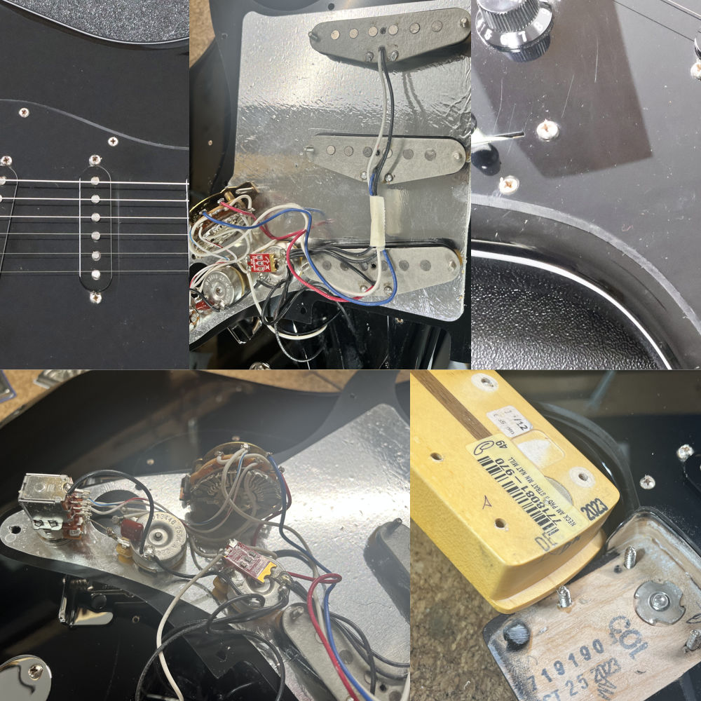 【中古】 エレキギター Fender American Professional II Stratocaster Maple Fingerboard Black Mod. 2024年製 ピックガード 傷、キャビティー