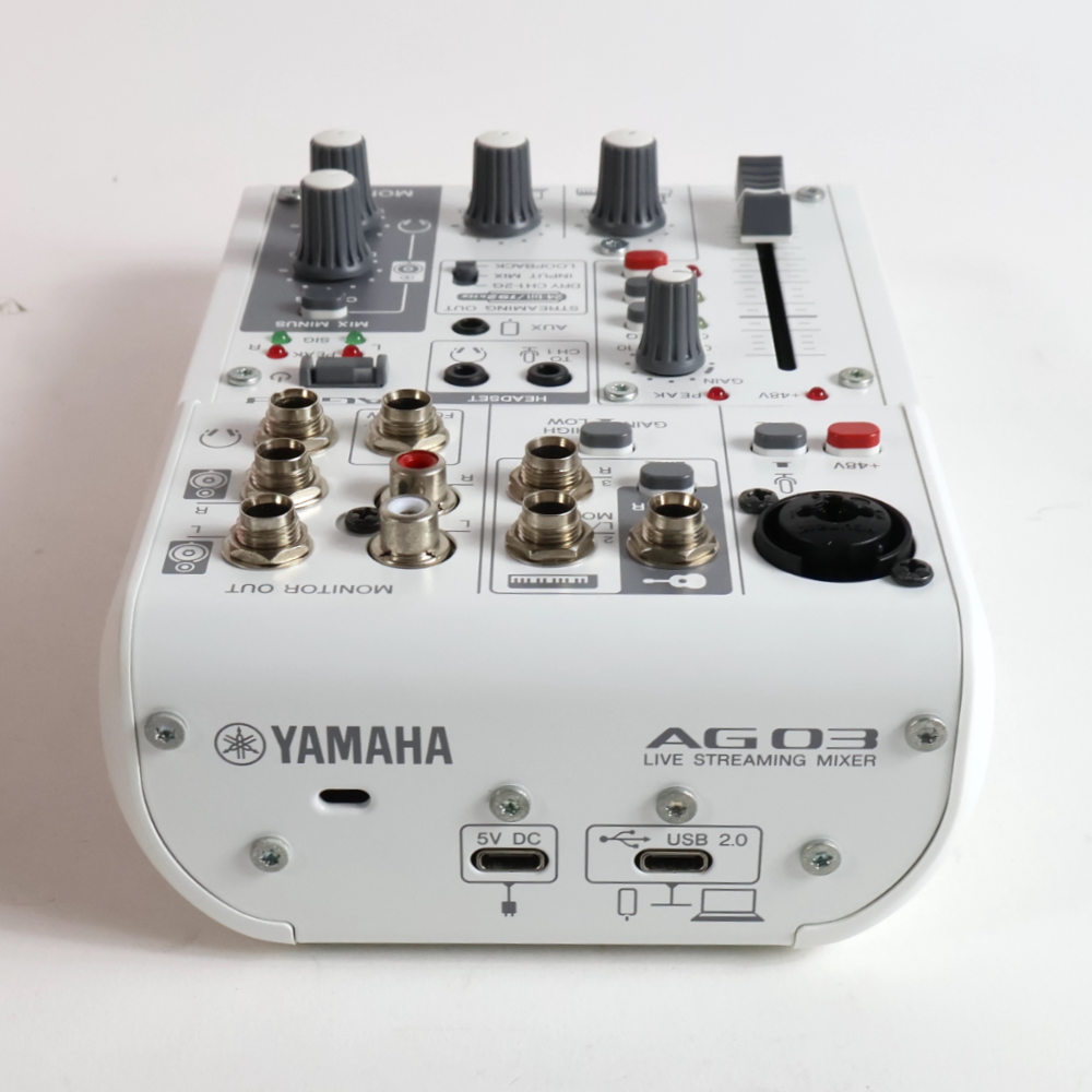 【中古】 ミキサー ヤマハ YAMAHA AG03 mk2 W ライブストリーミングミキサー ホワイト リア画像