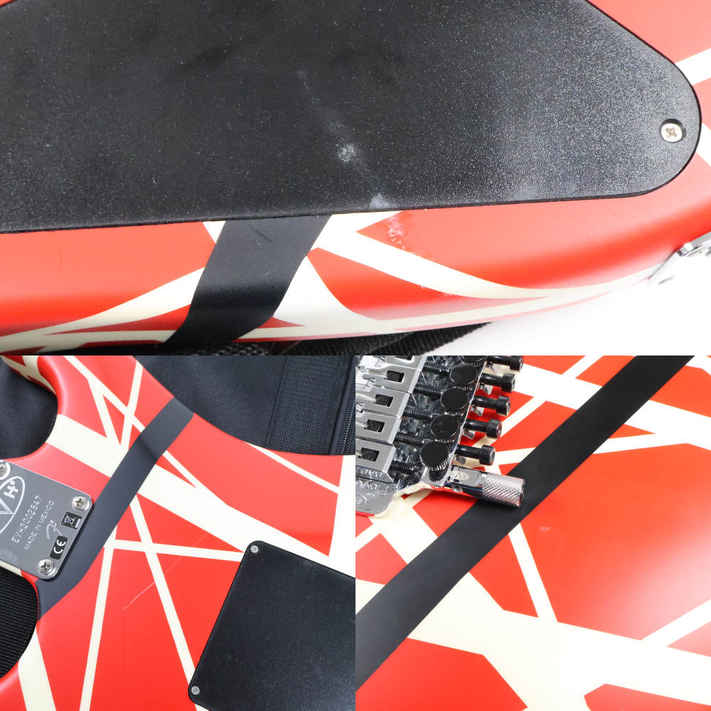 【中古】 エレキギター EVH Striped Series 5150 Maple Fingerboard Red with Black and White Stripes 2021年製 5150ステッカー欠損 Eddie Van Halen モデル 傷 